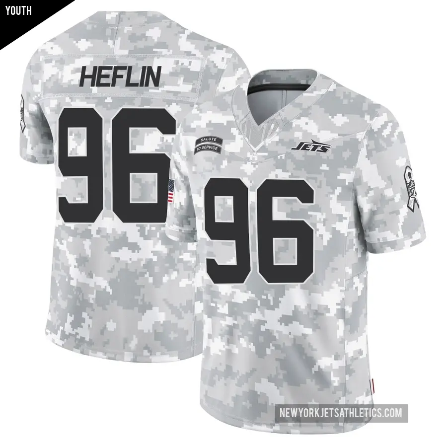 Youth New York Jets ＃96 Jack Heflin Arctic Camo Limited 2024 Salute to Service Jersey