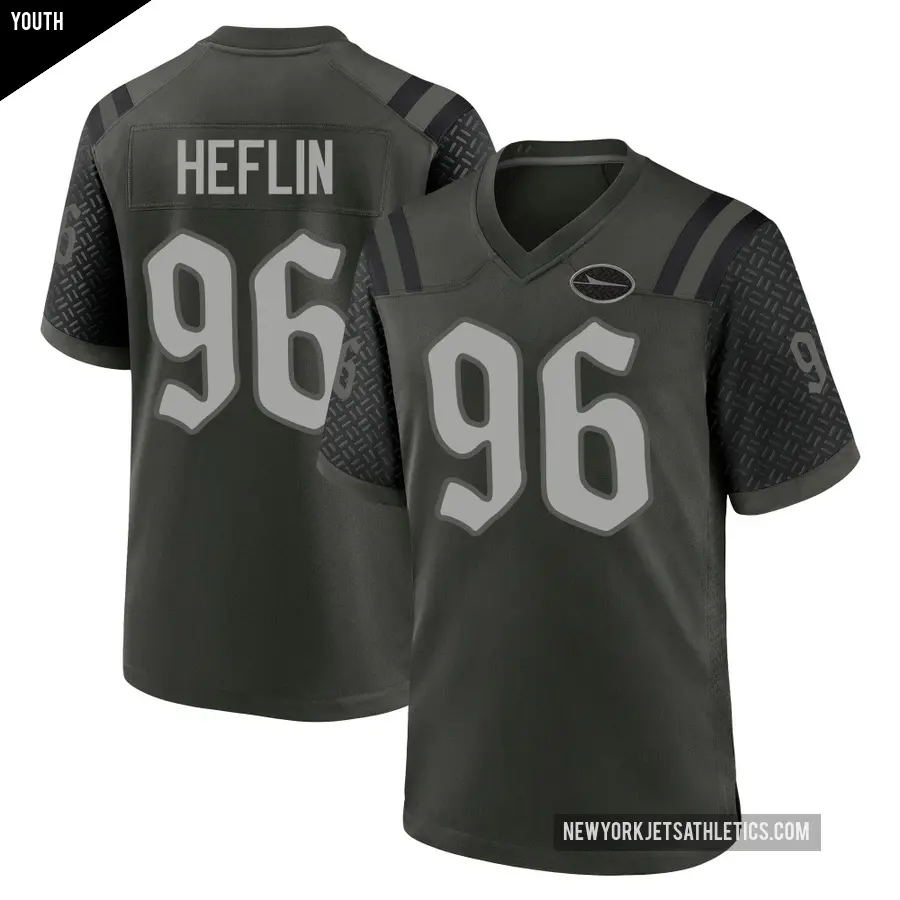 Youth New York Jets ＃96 Jack Heflin Green Game Gotham 2025 Rivalries Collection Jersey