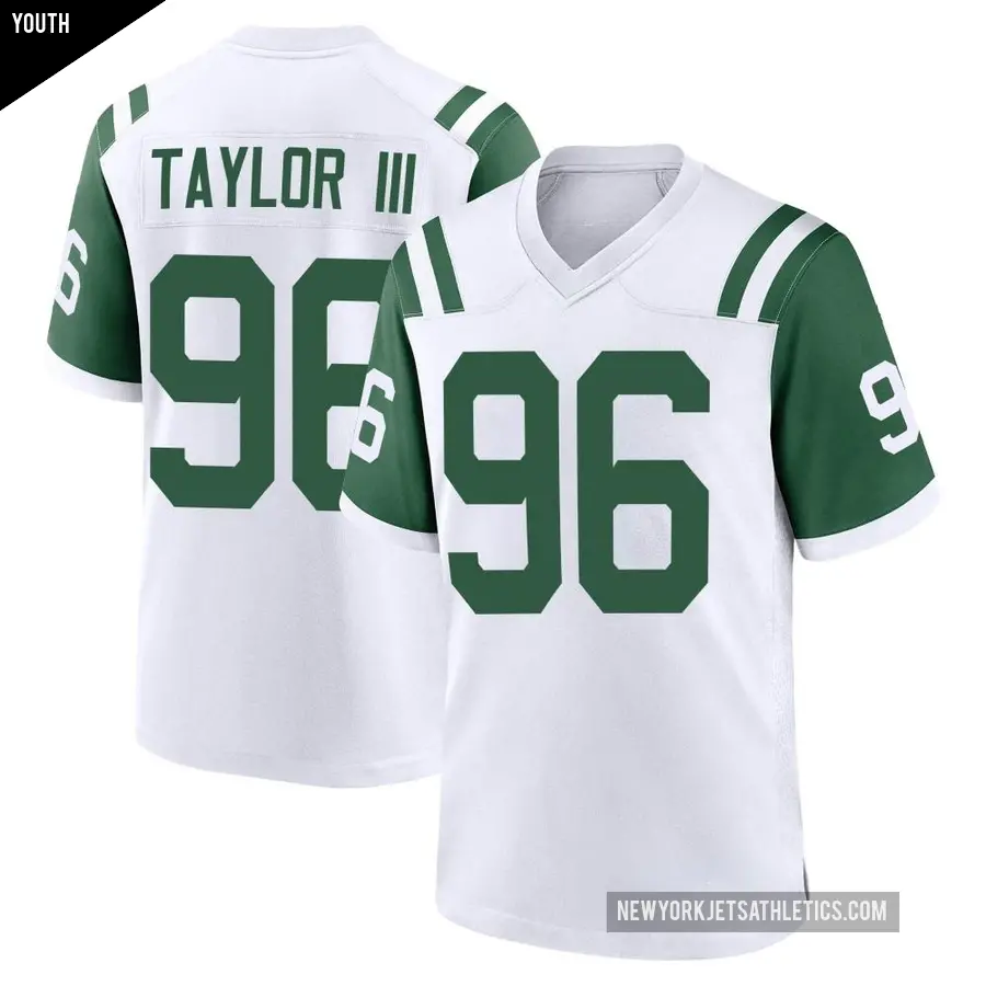 Youth New York Jets ＃96 Leonard Taylor III White Game Classic Alternate Jersey