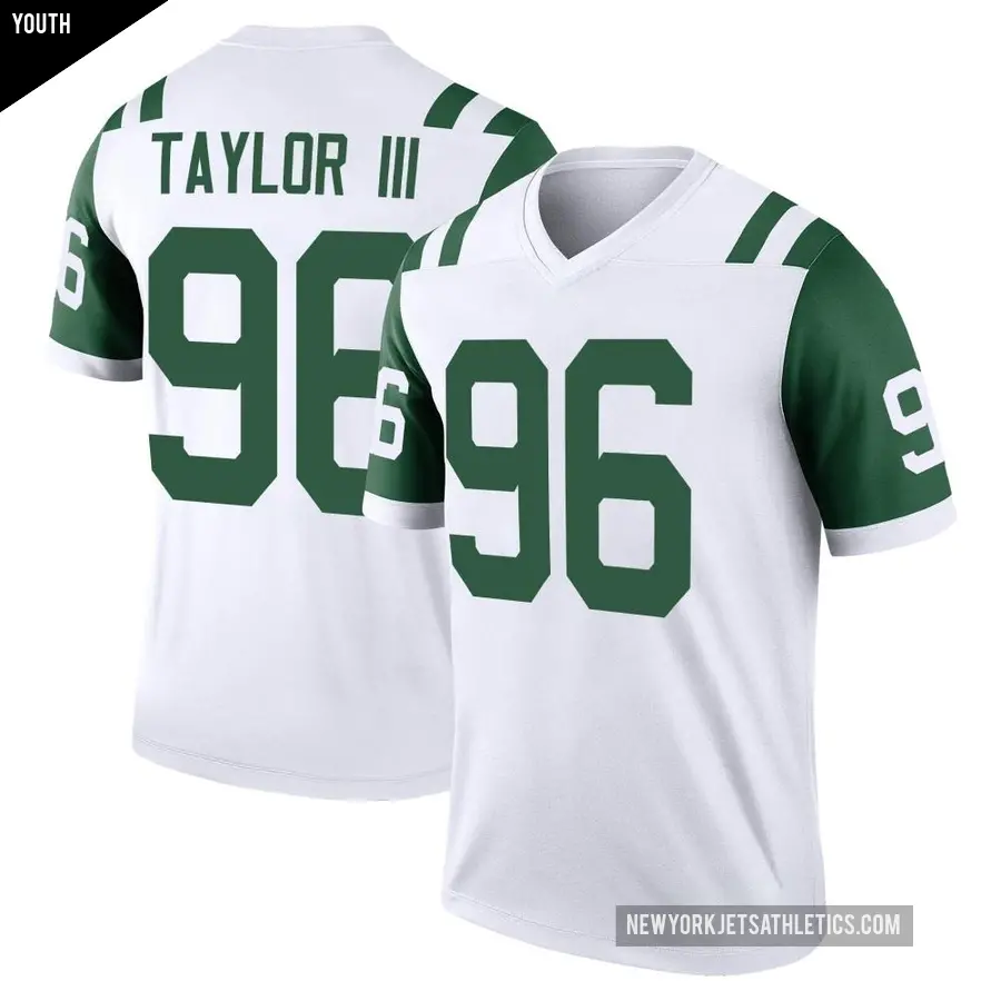 Youth New York Jets ＃96 Leonard Taylor III White Legend Classic Alternate Jersey