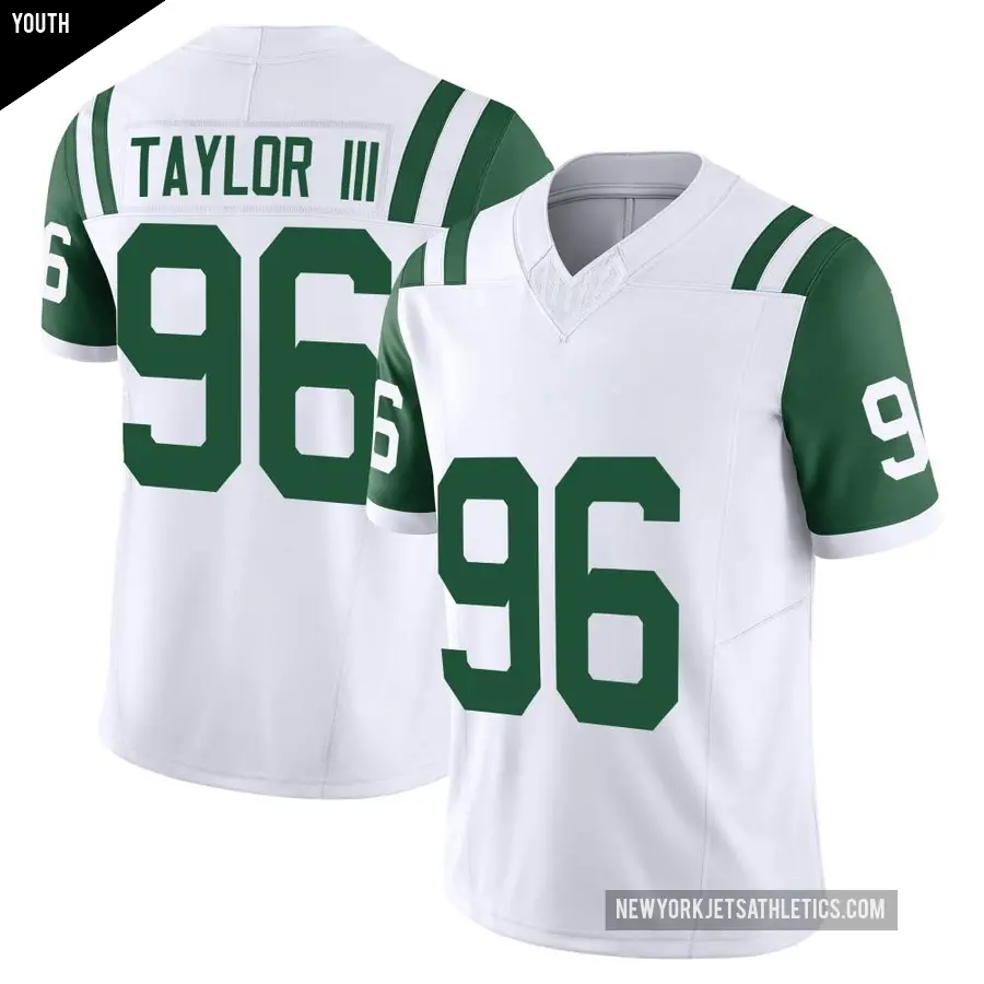 Youth New York Jets ＃96 Leonard Taylor III White Limited Classic Alternate Vapor F.U.S.E. Jersey