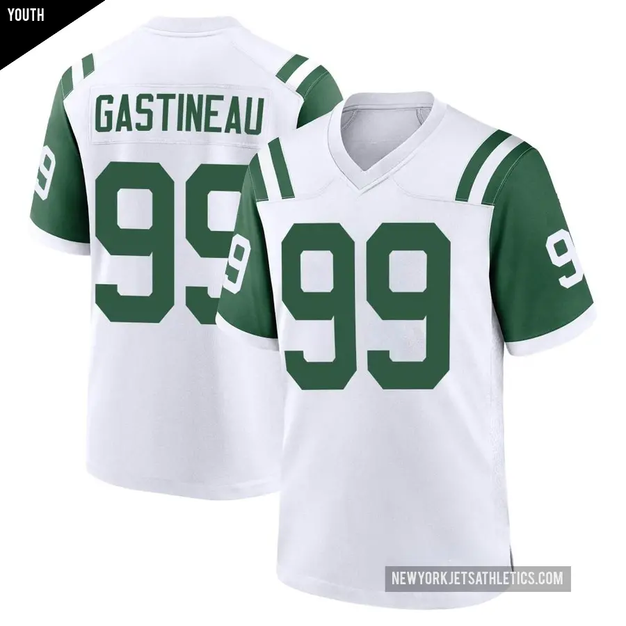 Youth New York Jets ＃99 Mark Gastineau White Game Classic Alternate Jersey