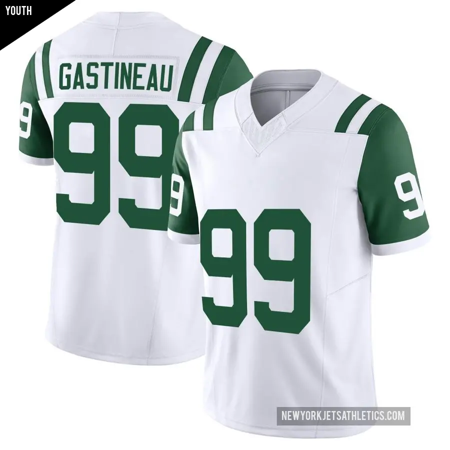 Youth New York Jets ＃99 Mark Gastineau White Limited Classic Alternate Vapor F.U.S.E. Jersey