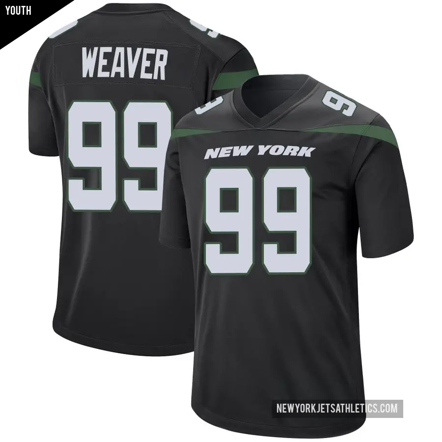 Youth New York Jets ＃99 Rashad Weaver Black Game Stealth Jersey