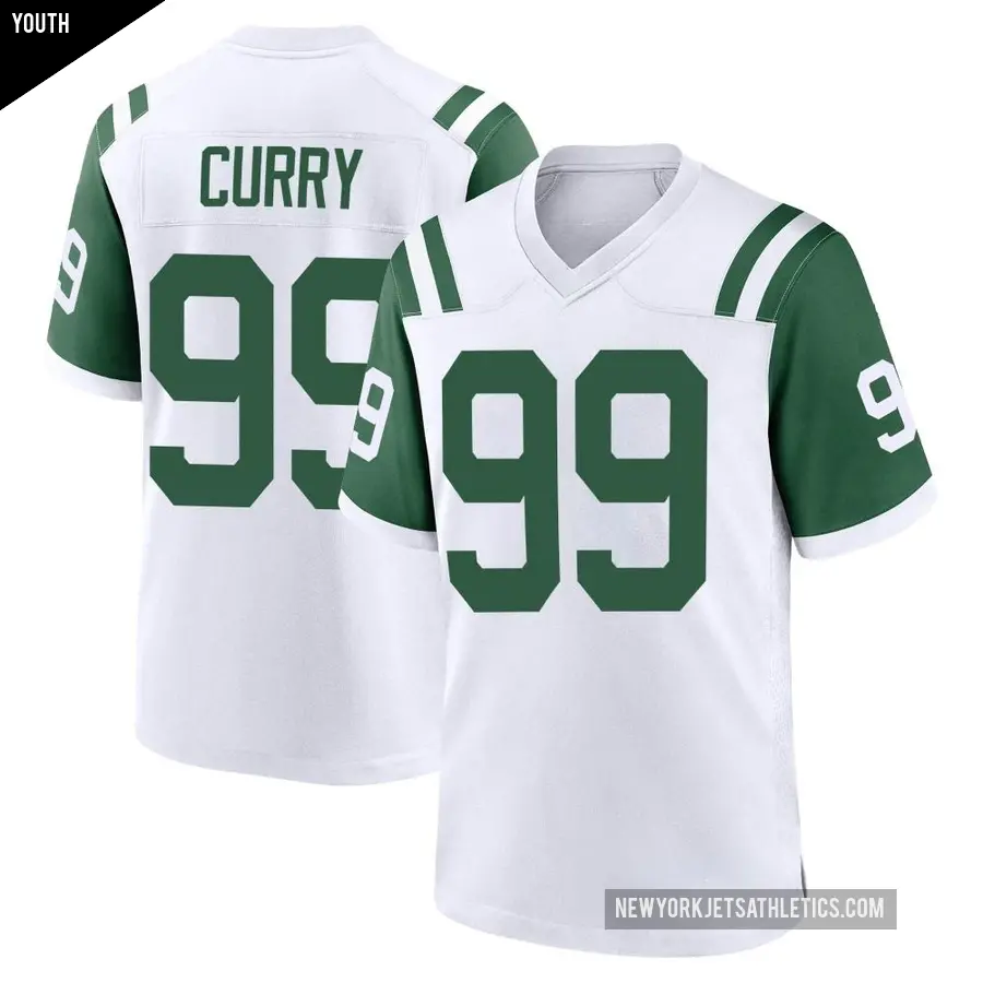 Youth New York Jets ＃99 Vinny Curry White Game Classic Alternate Jersey