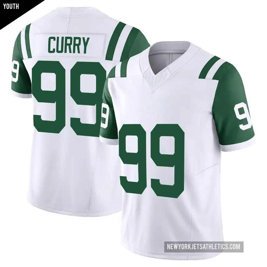 Youth New York Jets ＃99 Vinny Curry White Limited Classic Alternate Vapor F.U.S.E. Jersey